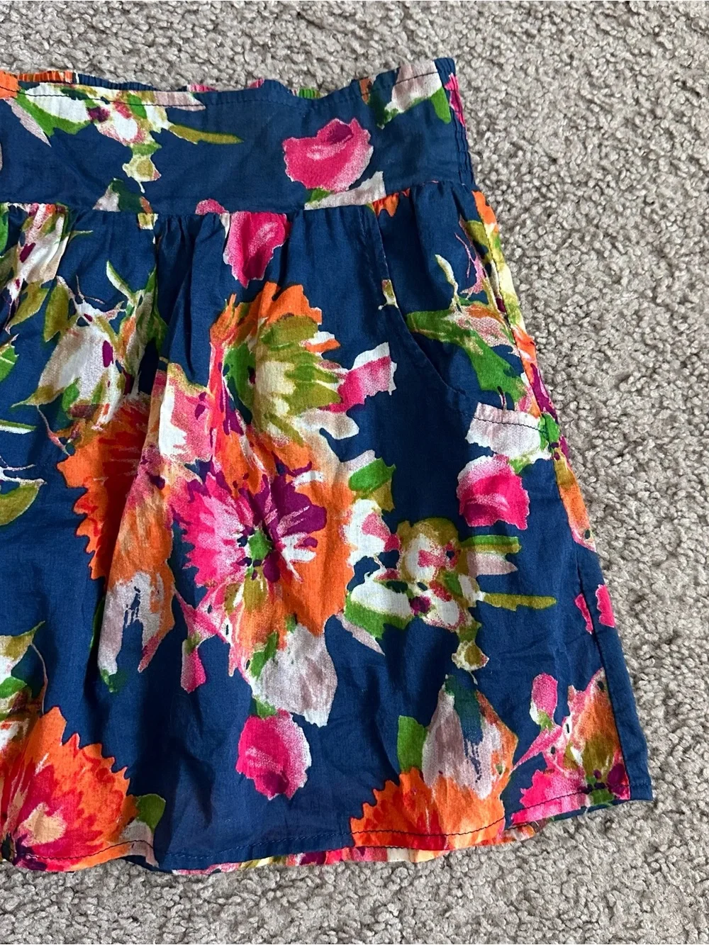 Aeropostale Navy Floral Mini Skirt Womens M